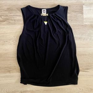 Anne Klein Metal Logo Top M Nwt